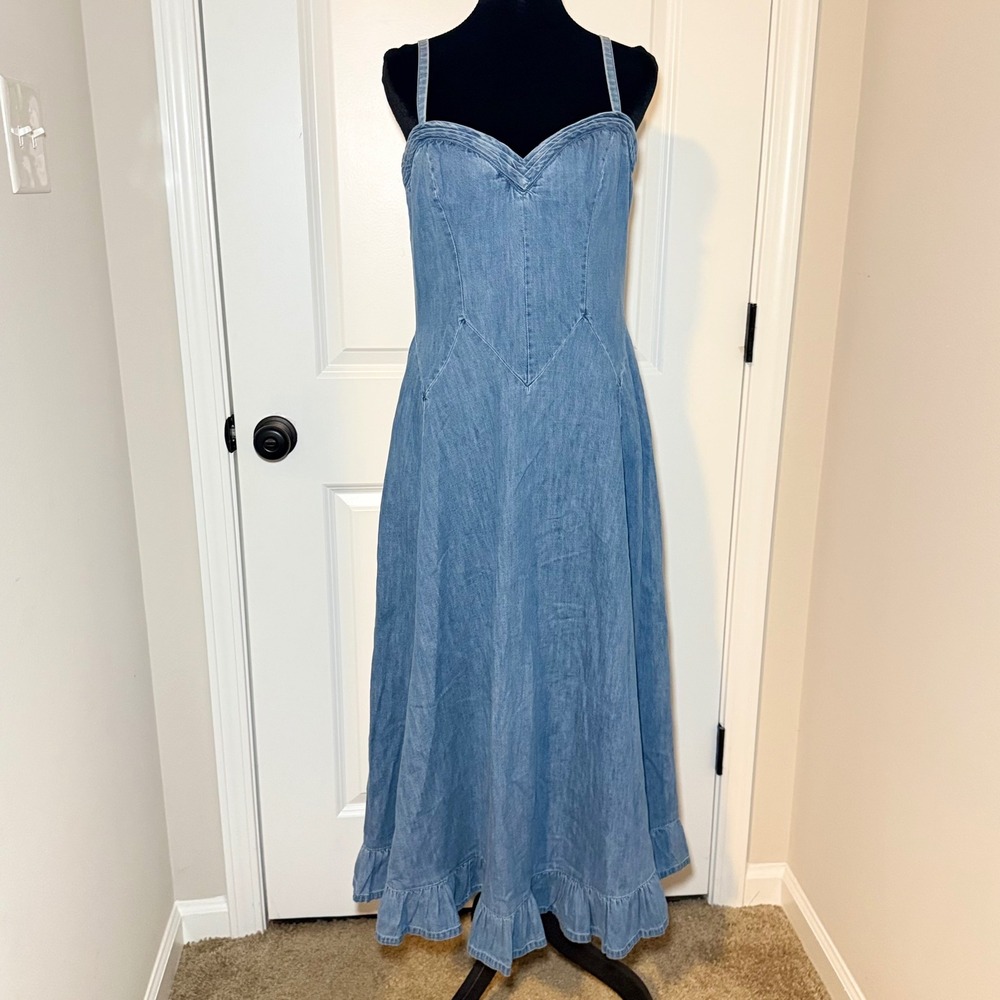 Free People Another Season Midi Dress Size Large Cottage Minimalist